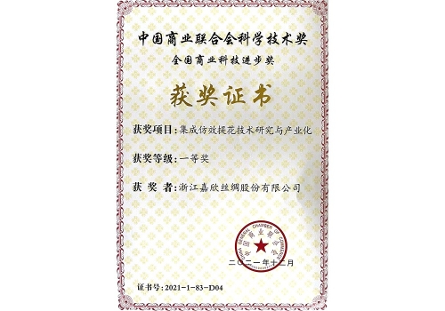 集成仿效提花技術-中國商業聯合會一等獎